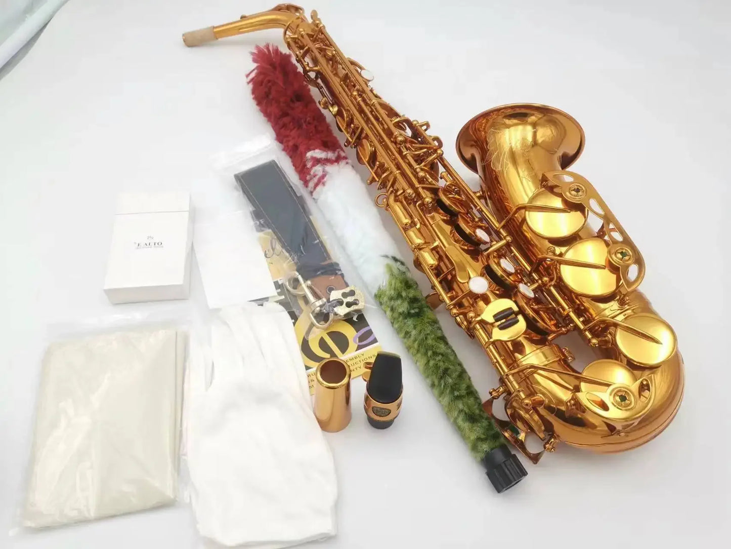 High Grade Antique Finish Eb E-flat Alto Saxophone Sax Shell Key Carve Pattern Woodwind Instrument with Case Other Aeccessaries