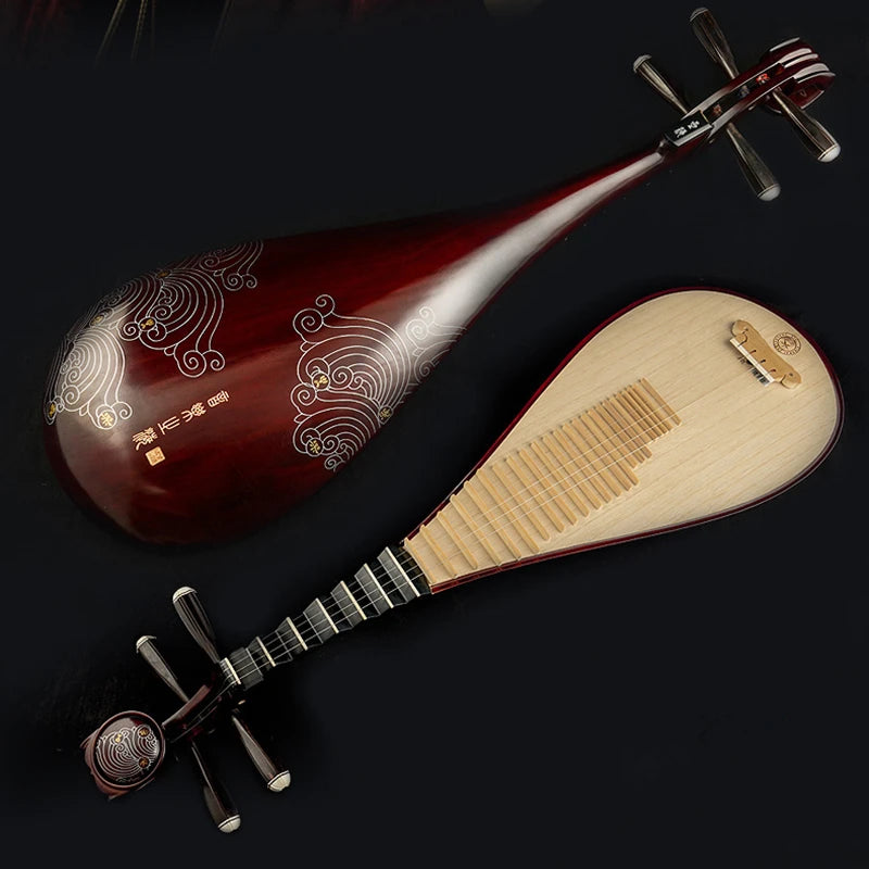 MMOOKA High Quality Professional Lute Pipa Chinese Folk Instruments Special Mahogany Material 4 Strings Musical Instrument for Adult