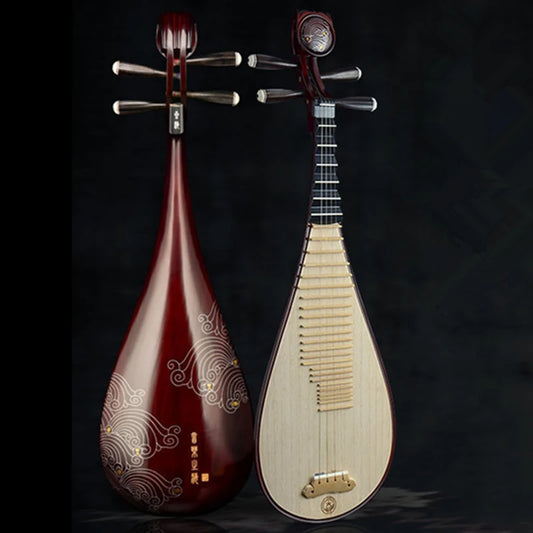 MMOOKA High Quality Professional Lute Pipa Chinese Folk Instruments Special Mahogany Material 4 Strings Musical Instrument for Adult