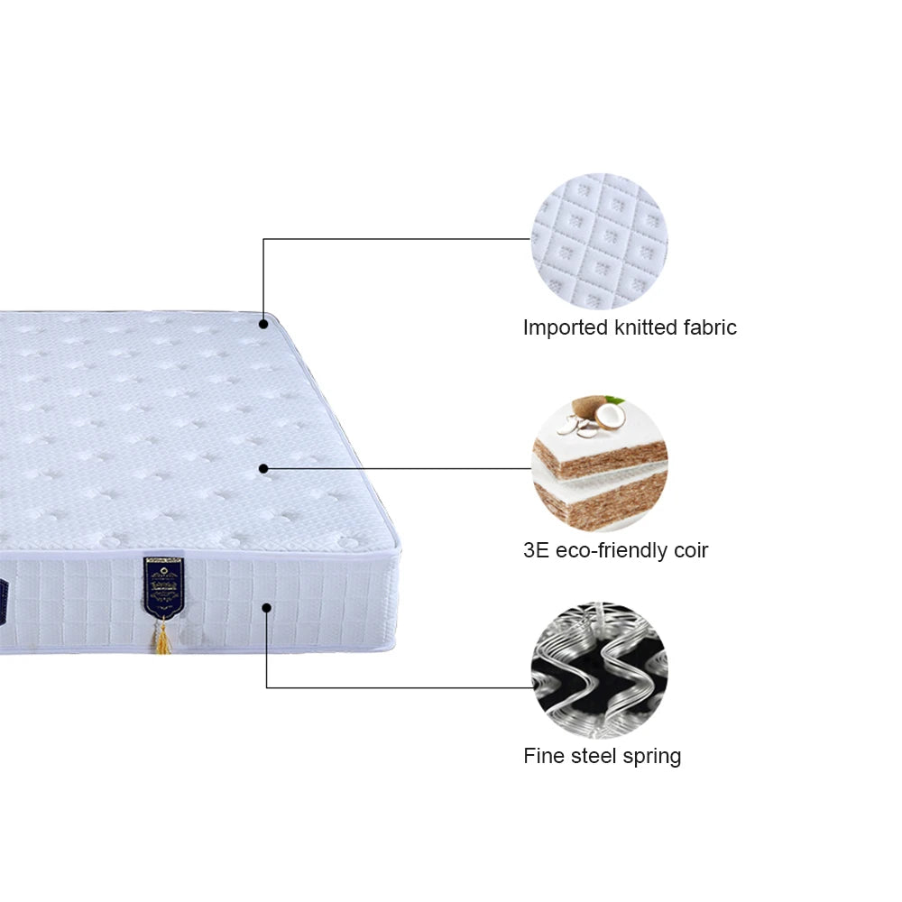 High Quality White Natural Latex Single Double Memory Foam Mattress Topper King Queen Size Hotel Sleep Spring Bed Mattresses