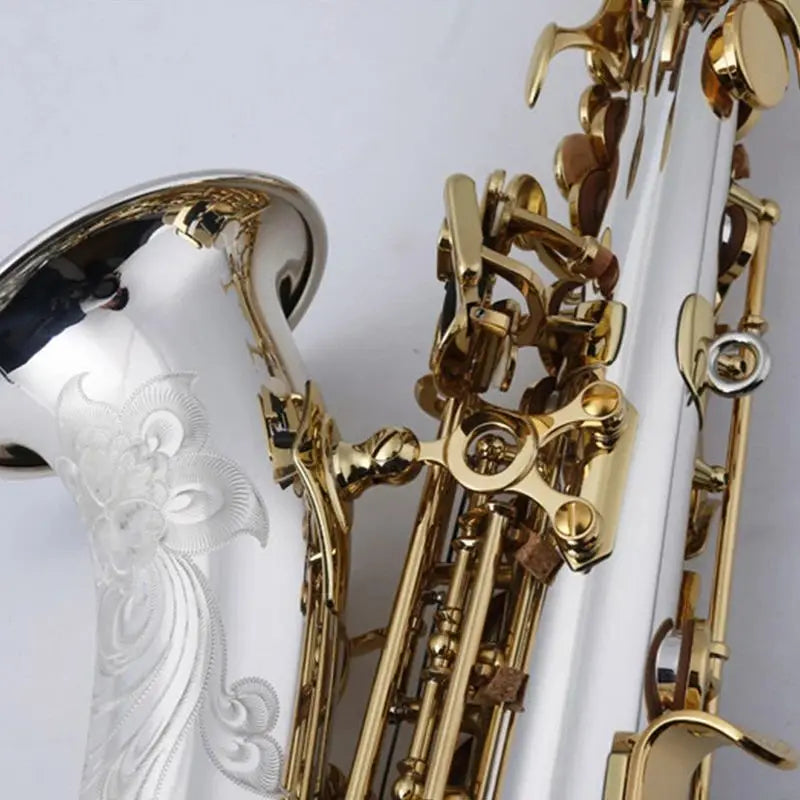 High-end white copper silver-plated 9937 original structure B-key bending high-pitched saxophone professional-grade tone SAX