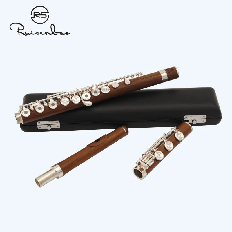 High grade French rosewood 17-key open silver plated flute excellent timbre