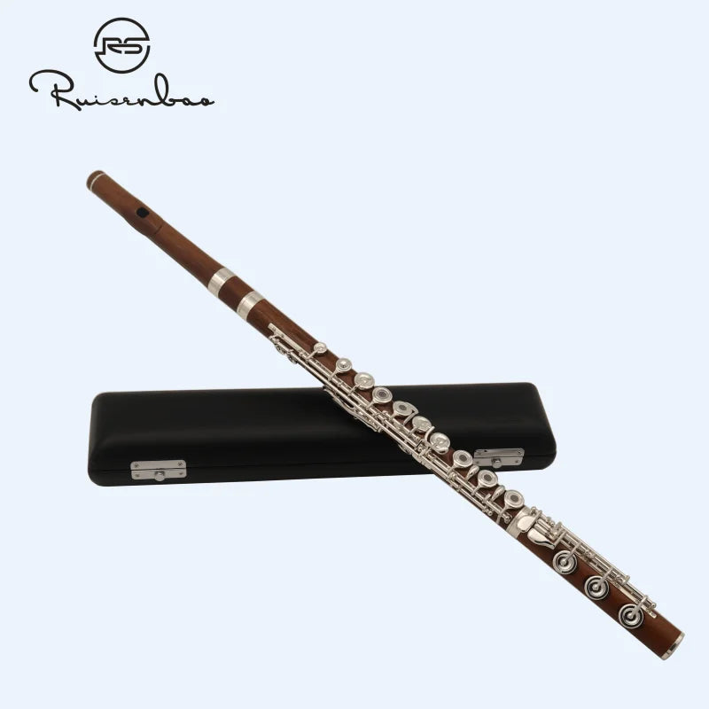 High grade French rosewood 17-key open silver plated flute excellent timbre