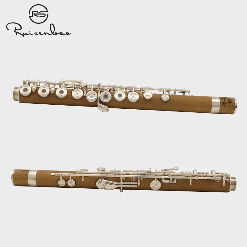 High - grade boxwood French 17 - key opening silver - plated flute with beautiful timbre