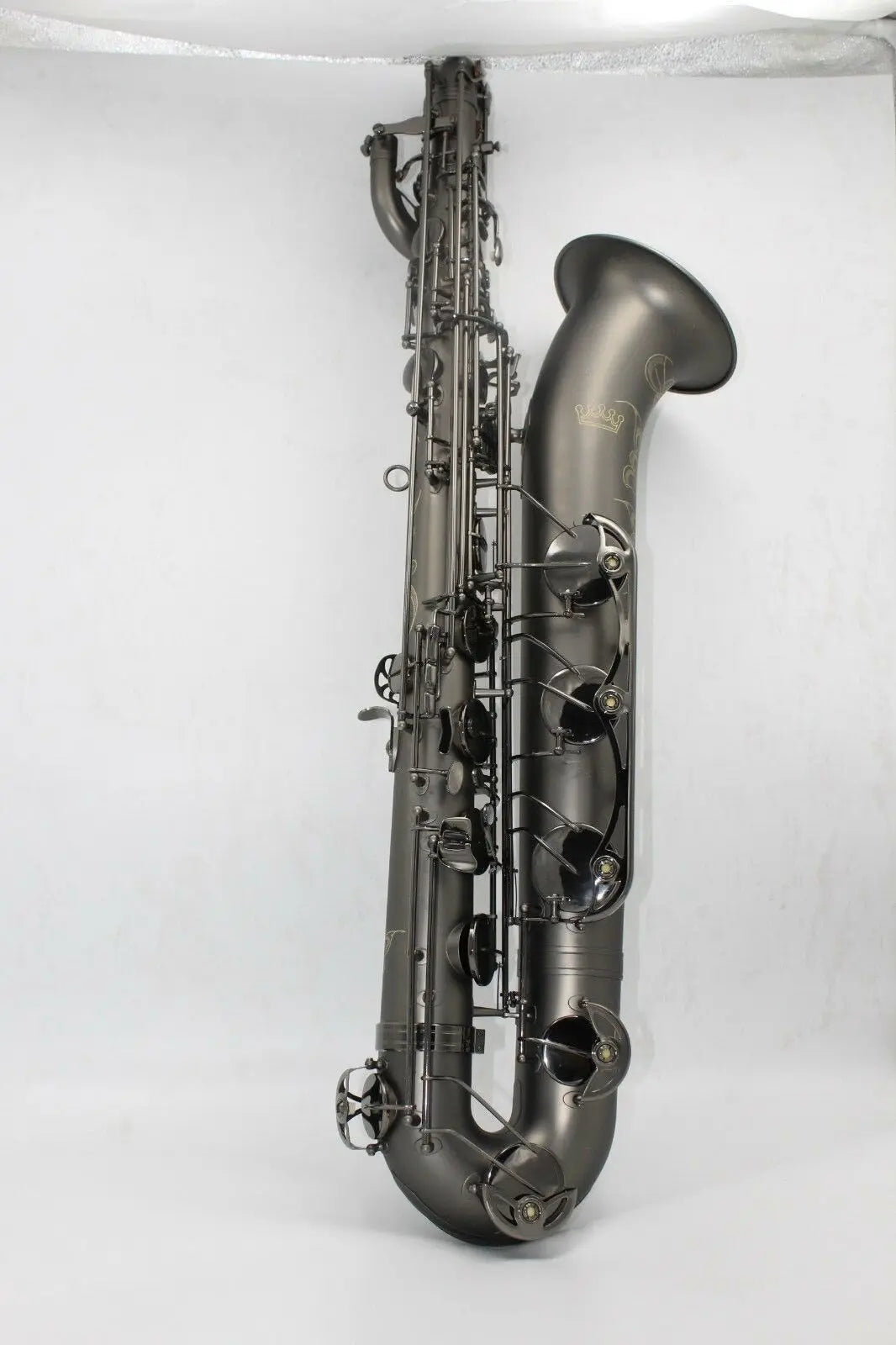 High grade music Matt black Baritone Saxophone full body hand engraving