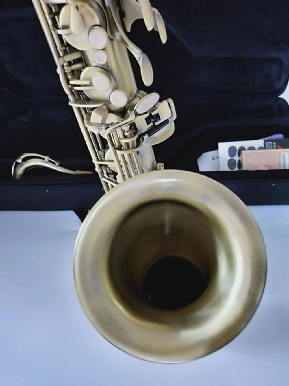 High quality Bb Tenor Saxophone Brass T-901 Music Instrument Matte Antique Copper Abalone Shell Button With Mouthpiece
