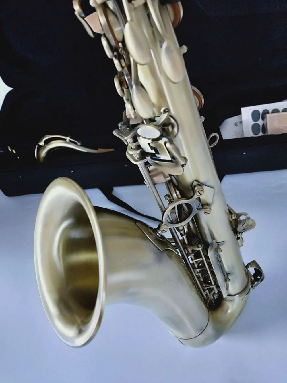 High quality Bb Tenor Saxophone Brass T-901 Music Instrument Matte Antique Copper Abalone Shell Button With Mouthpiece