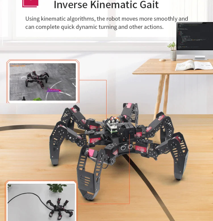 Hiwonder SpiderPi Raspberry Pi AI Intelligent Vision Hexapod Robot for Education Program