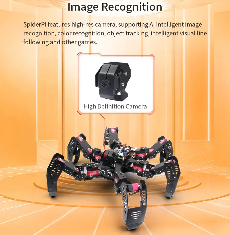 Hiwonder SpiderPi Raspberry Pi AI Intelligent Vision Hexapod Robot for Education Program