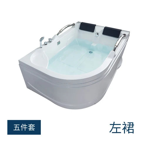 Home adult acrylic double massage heated double armrest bathtub