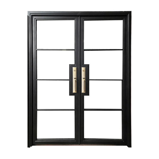 Hot Sale Customization New Steel Door With Wrought Iron Entry Door Window Grill Design High Quality Factory Price