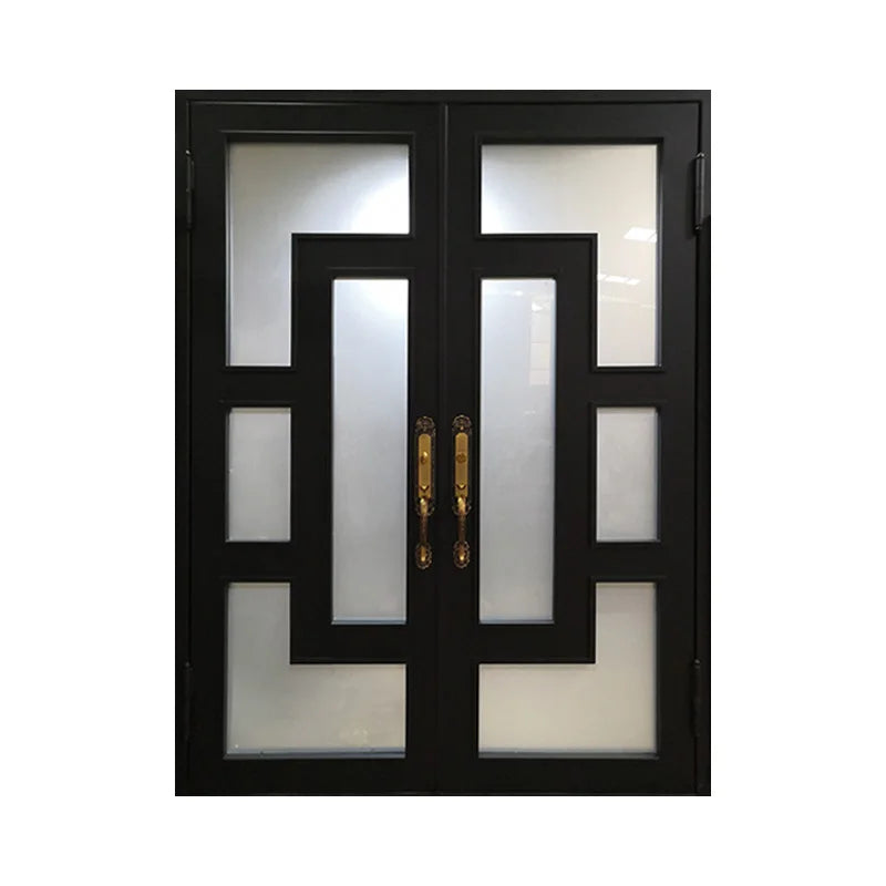 Hot Sale Customization New Steel Door With Wrought Iron Entry Door Window Grill Design High Quality Factory Price