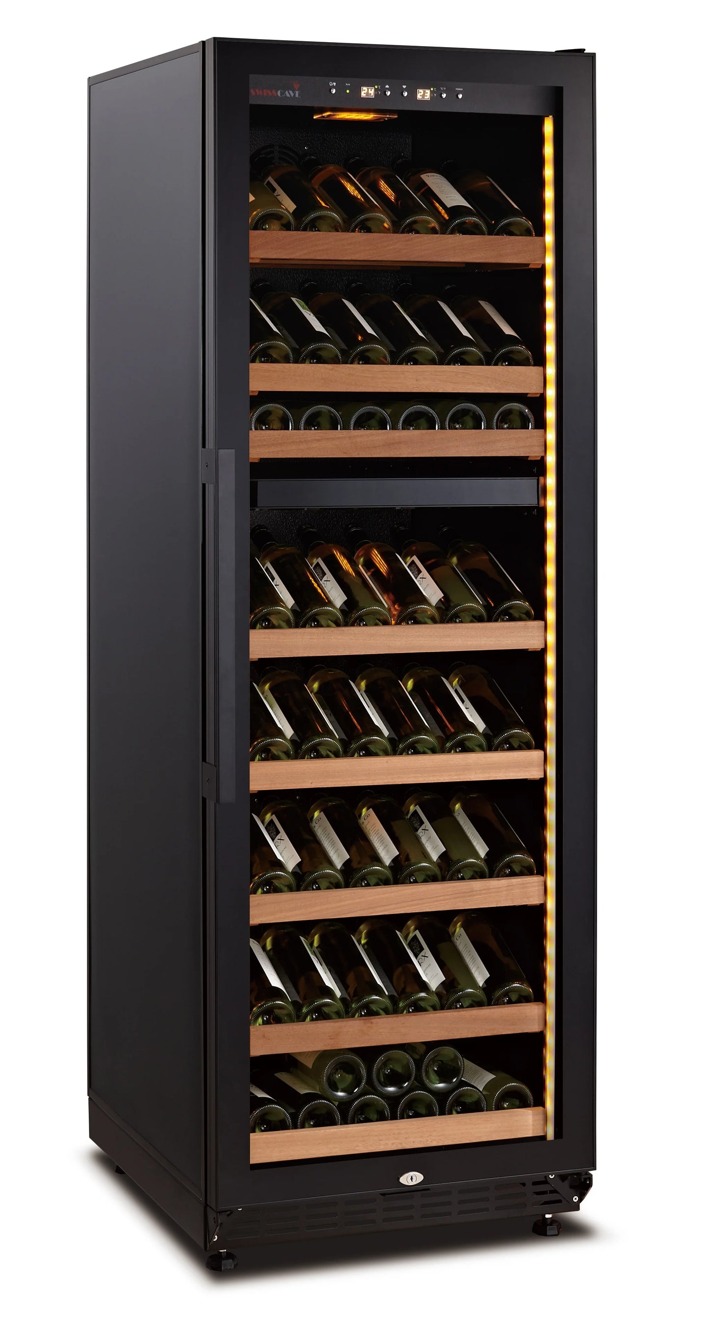 Hot sale Sapele wood shelves wien display chiller Compressor Wine cooler