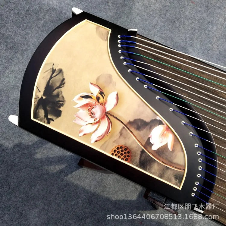 MMOOKA Hot-selling red sandalwood lotus pond moonlight guzheng, playing instrumentos musicais