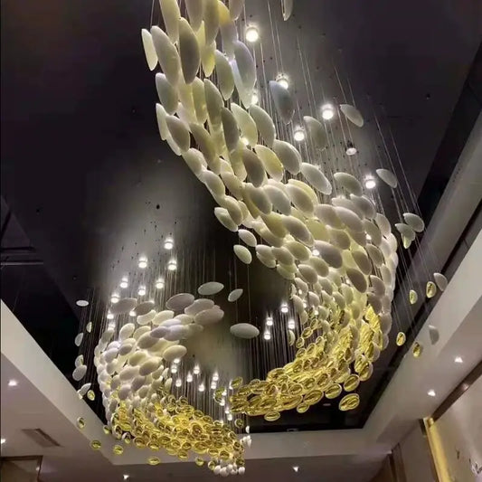 Hotel lobby luxury decorative crystal chandelier exhibition hall ballroom villa creative art glass custom lights