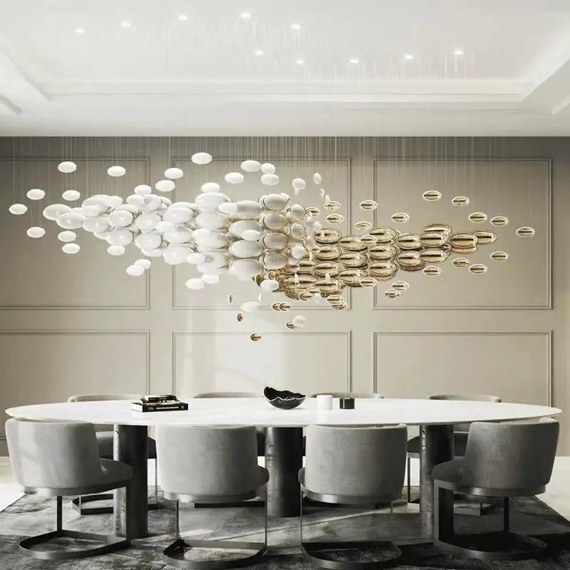 Hotel lobby luxury decorative crystal chandelier exhibition hall ballroom villa creative art glass custom lights