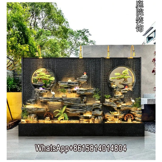 Hotel villa courtyard decoration water feature wall/floor fountain/Rockery and flowing water landscape water curtain wall