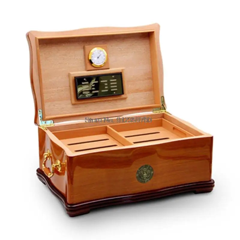 Humidor Humidor Box Cedar Wood White House Humidifier Box Large Capacity Cigar Cigar Box with Hygrometer