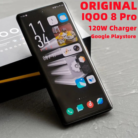 In Stock VIVO IQOO 8 Pro 5G Gaming Mobile Phones 6.78 Inch 120Hz AMOLED Snapdragon 888 Plus Octa Core Face unlock NFC Celulares