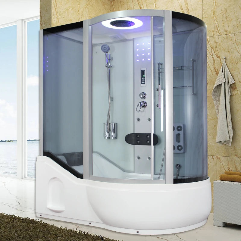 Integral Shower Room with Surf ,Bath Integrated Sauna with Bathtub, dry and wet segregation ,Tempered glass,safe and durable