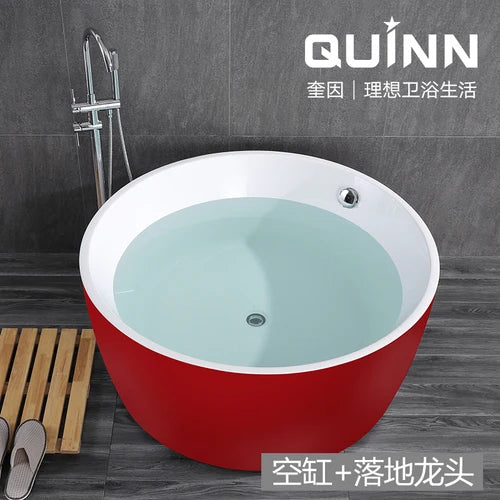 Integrated circular hotel home adult couple thickened acrylic small unit internet red bathtub