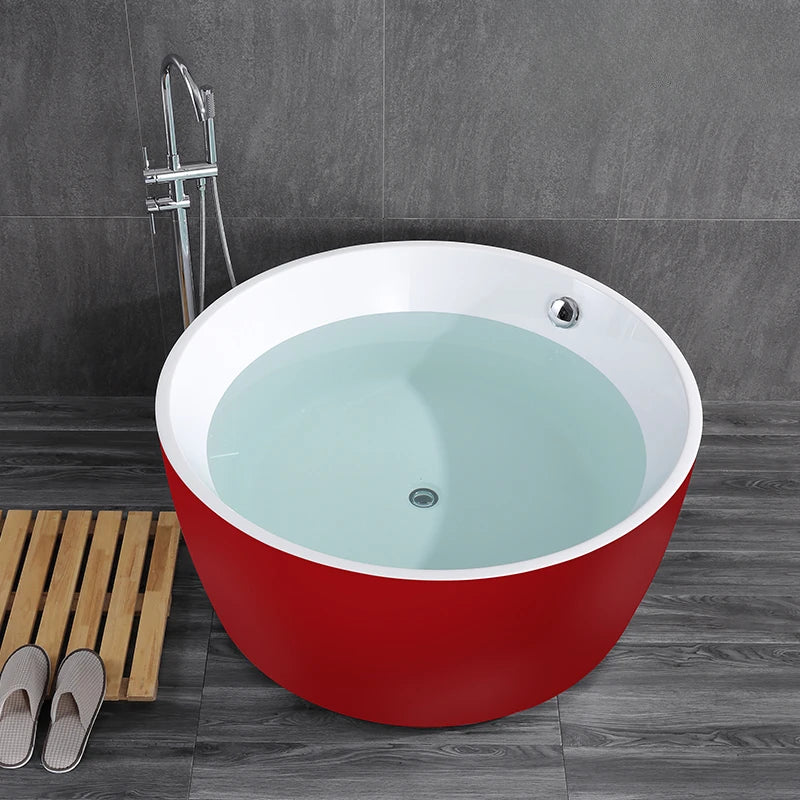 Integrated circular hotel home adult couple thickened acrylic small unit internet red bathtub