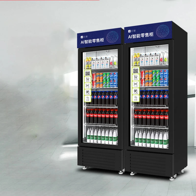 Intelligent container, self-service refrigerator, beverage machine, intelligent code scanning, self-service refrigerator, face b