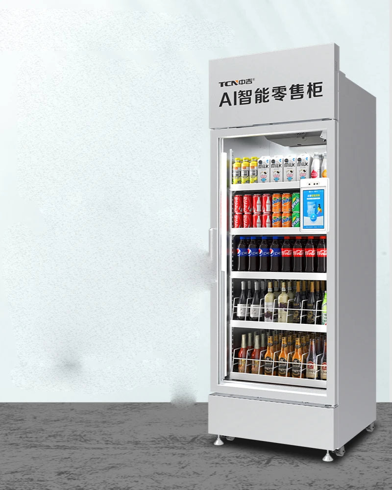 Intelligent container, self-service refrigerator, beverage machine, intelligent code scanning, self-service refrigerator, face b