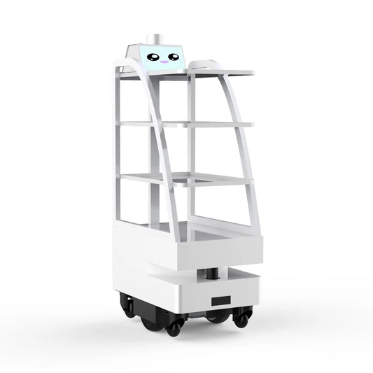 Intelligent food delivery robot waiter machine auto navigation Ai obstacles avoiding for restaurant and hospital