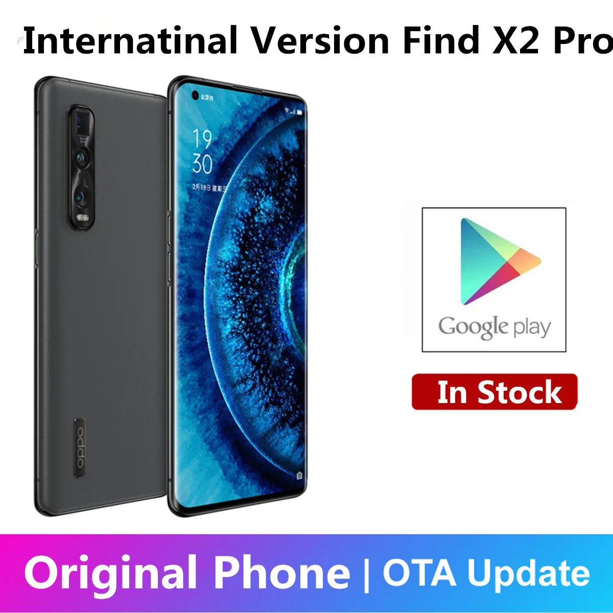International Version Oppo Find X2 Pro CPH2025 Mobile Phone IP68 Waterproof 12GB RAM 512GB ROM 65W Charger Snapdragon 865 Stock