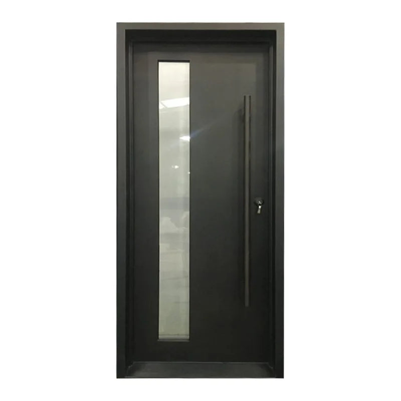 Iron Doors Customized Size Tempered Glass Exterior Single Used Wrought Low price For Sale