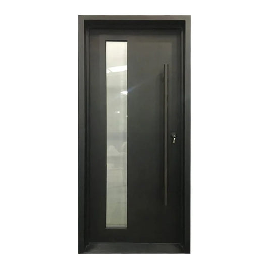 Iron Doors Customized Size Tempered Glass Exterior Single Used Wrought Low price For Sale