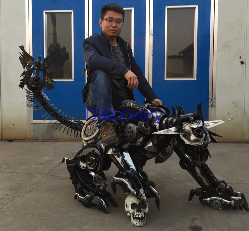 Iron Mechanical Dog Large Robot Creative Decoration Welding Large Transformer Mold Gear Industrial Wind