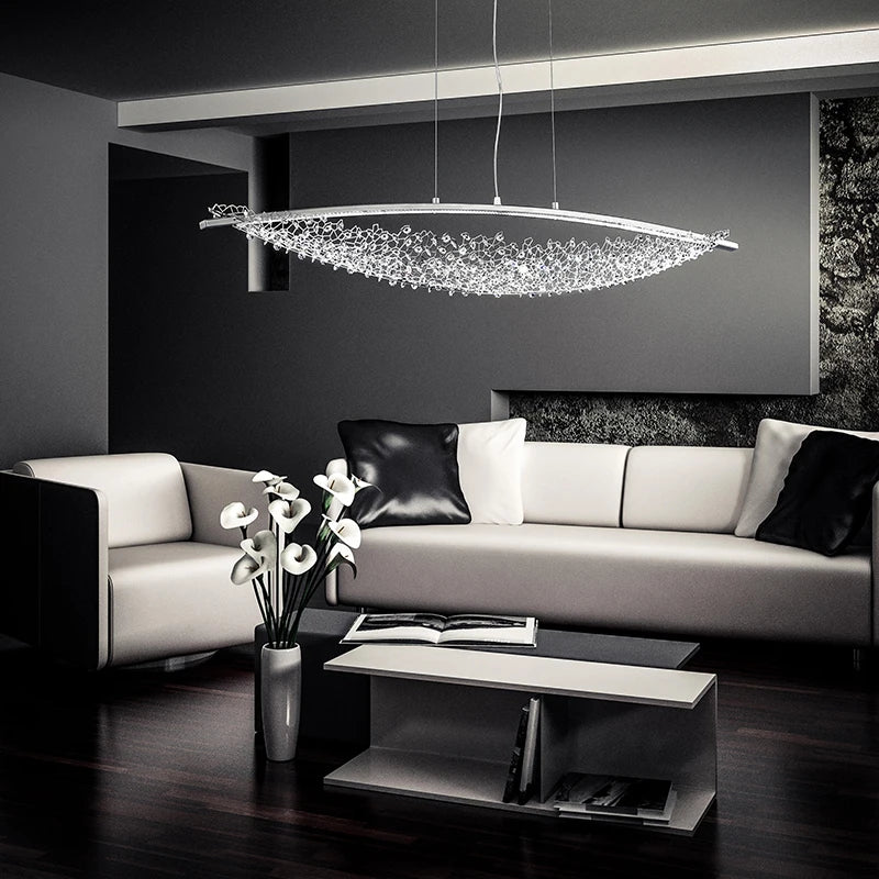 Italian light luxury Egyptian living room crystal restaurant designer postmodern villa island stainless steel bar chandelier