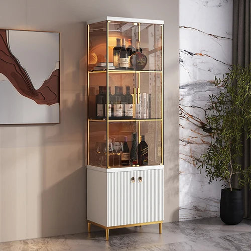 Italian light luxury wine cabinet,figure display cabinet,integrated storage against the wall,display cabinet, modern double door