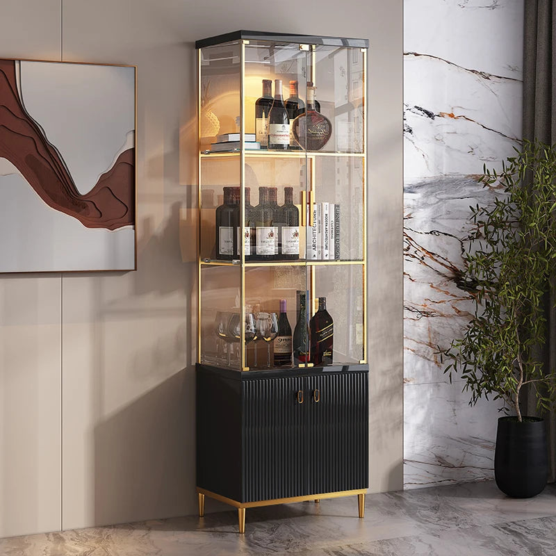 Italian light luxury wine cabinet,figure display cabinet,integrated storage against the wall,display cabinet, modern double door