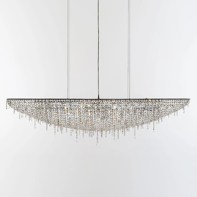 Italian minimalist crystal creative villa living room light luxury restaurant designer bar boat-shaped crystal chandelier