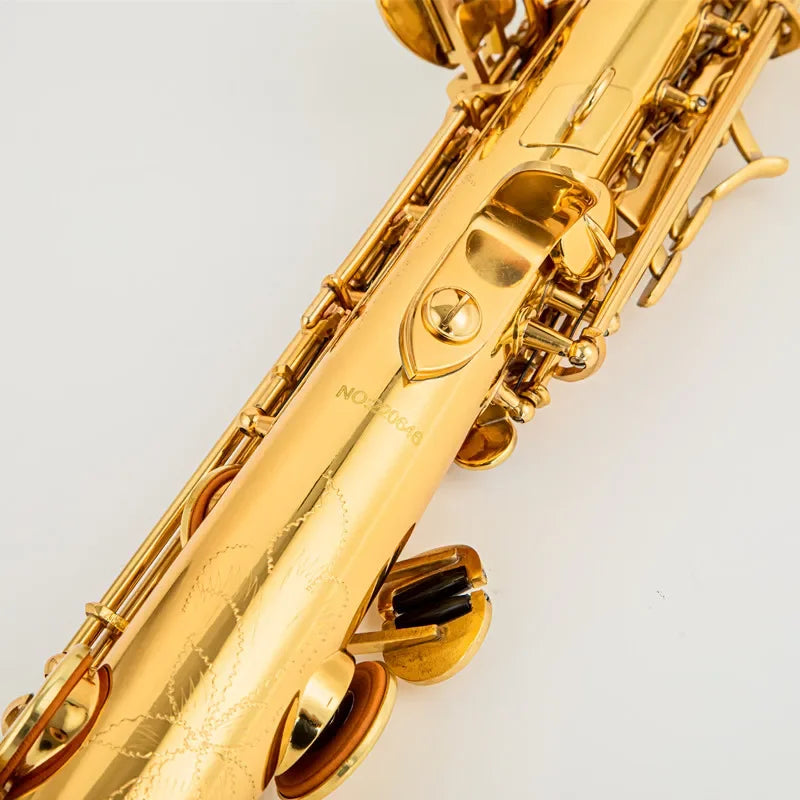 JK-keilwerth ST90 Brass Straight Soprano Bb B Flat Sax Saxophone Woodwind Instrument Natural Shell Key Carve Pattern