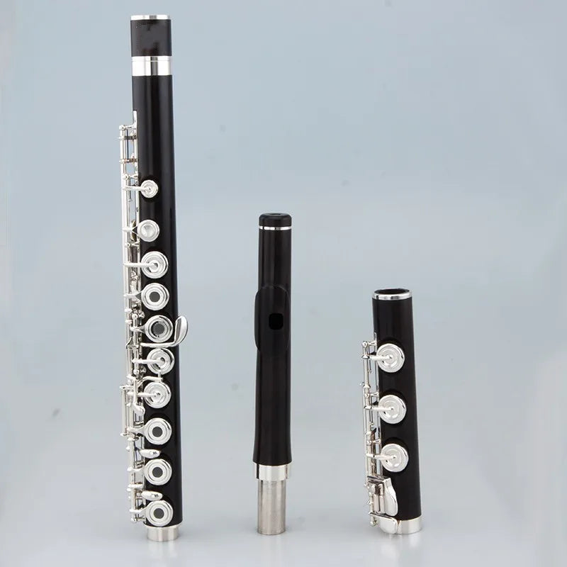 MMOOKA Japan Ebony flute 874W 17 buracos ébano flauta buraco aberto banhado a prata e chave grenadilla madeira profissional flauta