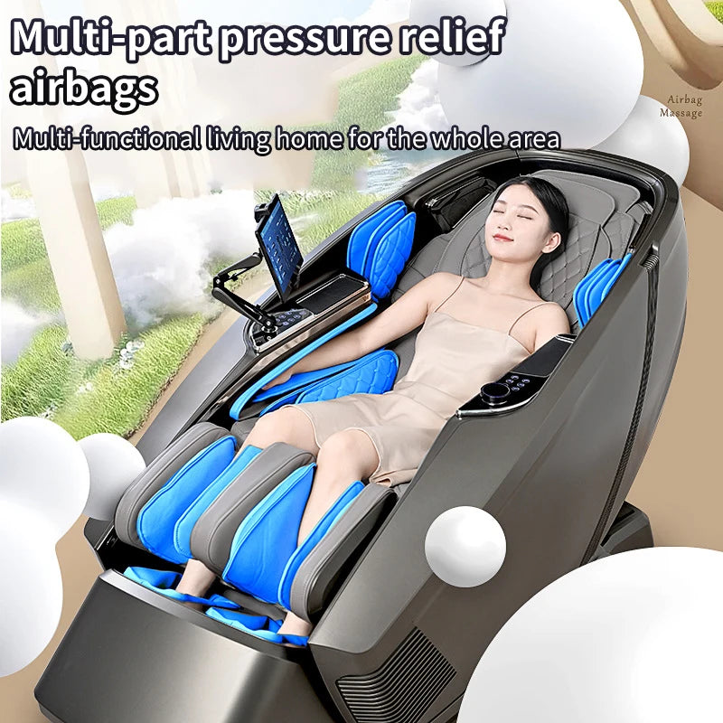 Jinkairui Luxury Smart Full-Body Zero-Gravity Shiatsu Massage Chair Airbag Surround Bluetooth Music Massage Sofa 4D Kneading X