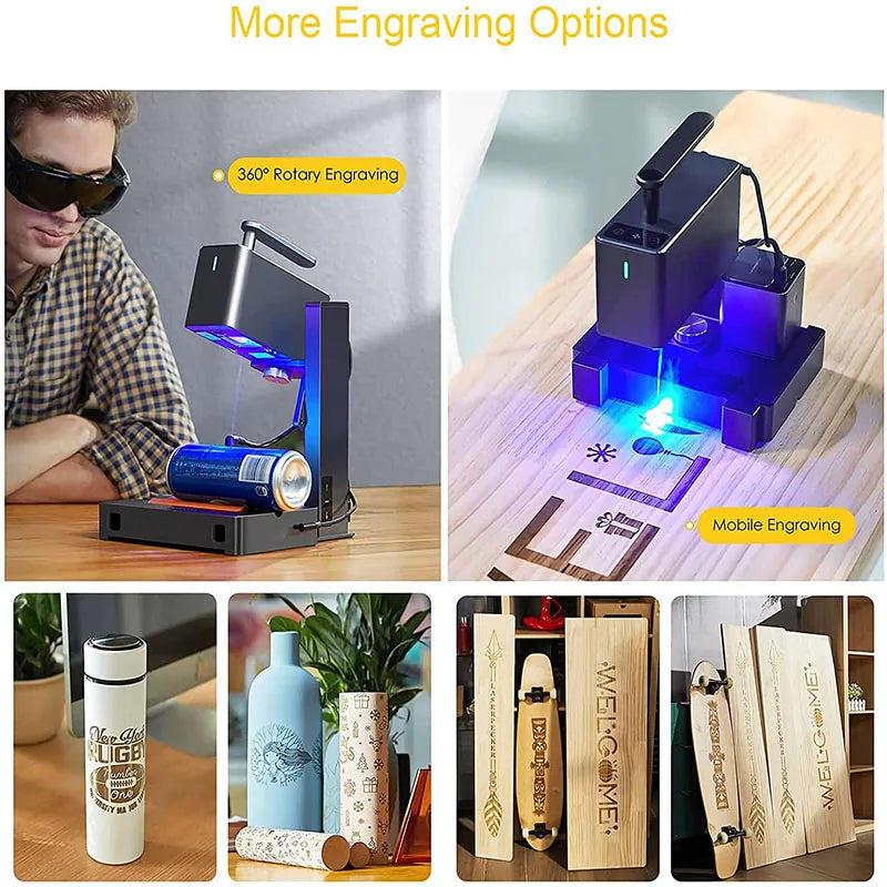 LASERPECKER Handheld Laser Engraver Portable Powerful Laser Engraving Cutting Machine With 5W Bluetooth  CNC DIY SuperFast LP2