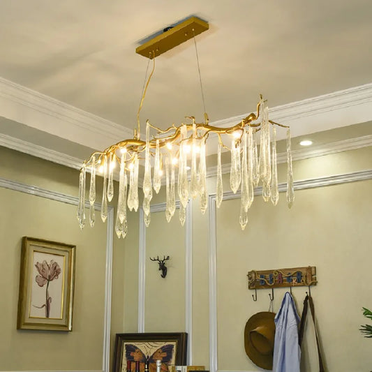 LED pendant lamp luxury Nordic modern Branch Crystal Chandelier Golden Restaurant Wedding Duplex Villa Decoration ceiling lights