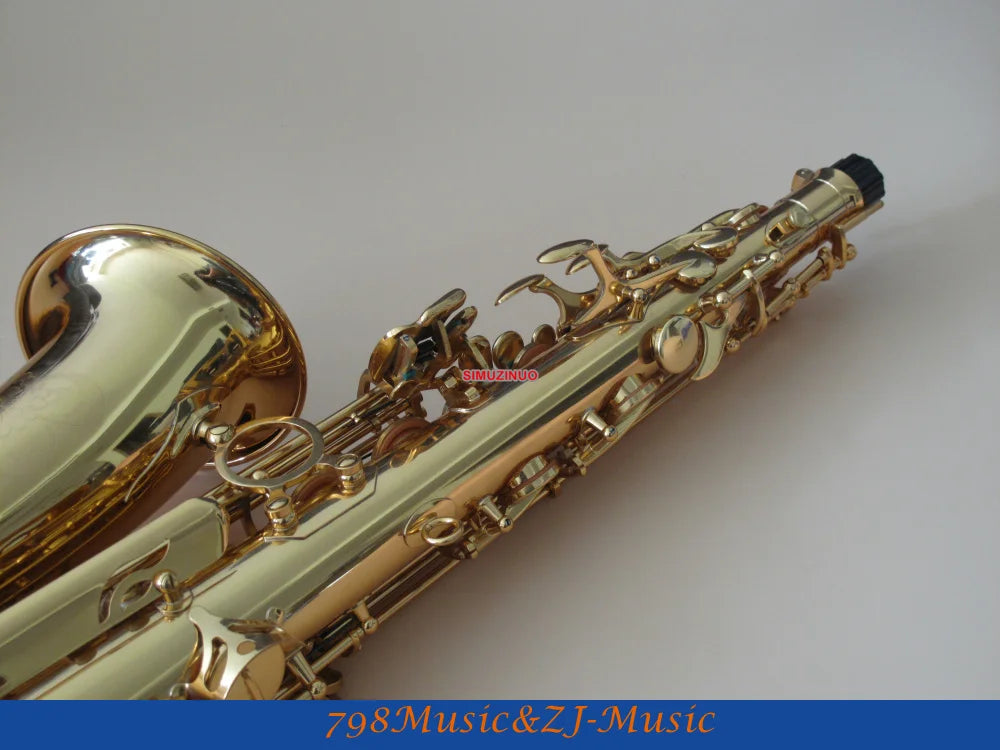 Lacquer Gold Eb Alto Saxophone High F# With-Abalone Buttons