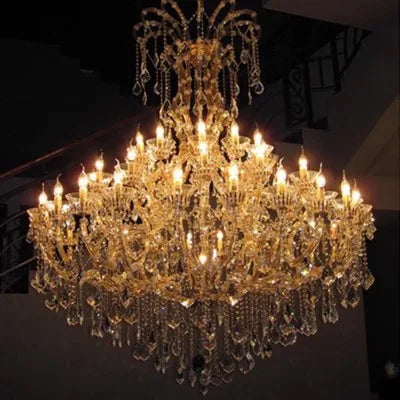 Large Crystal Chandelier Modern Living Room Lobby Hotel Lamp Luxury Villa Crystals Glass For Chandeliers Candle Lighting LED