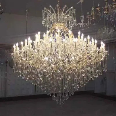 Large Crystal Chandelier Modern Living Room Lobby Hotel Lamp Luxury Villa Crystals Glass For Chandeliers Candle Lighting LED