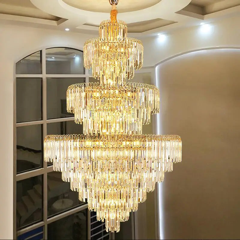 Led Chandelier For Living Room Luxury Gold Modern Crystal Chandeliers Lighting Home Lobby Villa Lamp de cristal Upscale Lustre