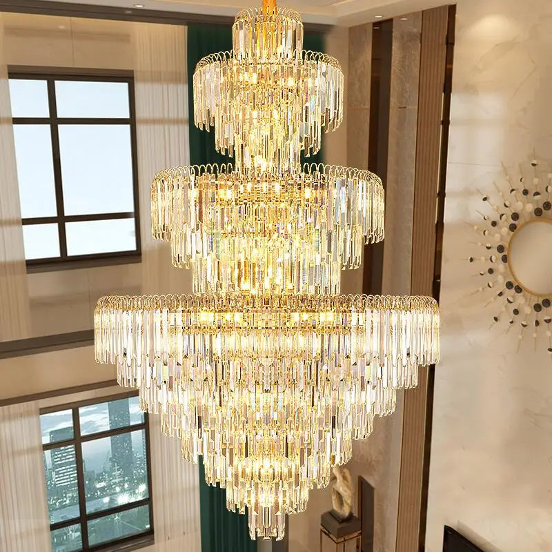 Led Chandelier For Living Room Luxury Gold Modern Crystal Chandeliers Lighting Home Lobby Villa Lamp de cristal Upscale Lustre