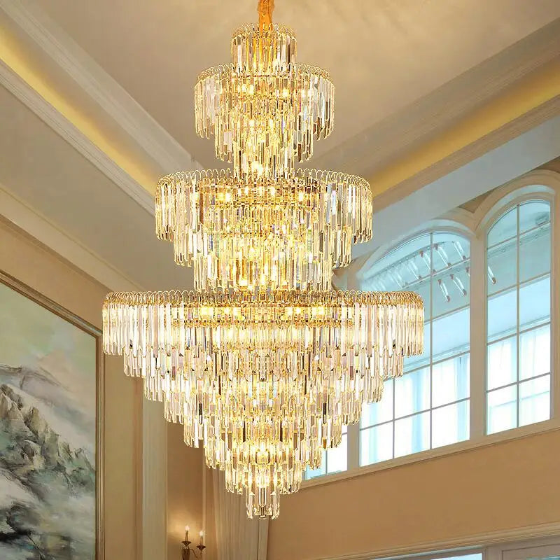 Led Chandelier For Living Room Luxury Gold Modern Crystal Chandeliers Lighting Home Lobby Villa Lamp de cristal Upscale Lustre