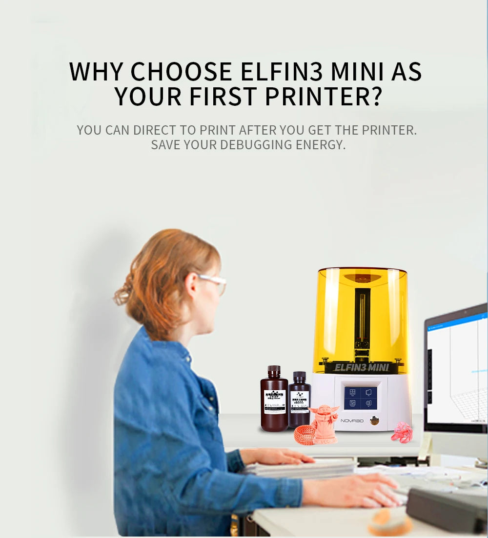 Light Curing 3d Printer Home Elfin3 Mini High-Precision Industrial-Grade LCD Photosensitive Resin 3d Printer Fast Printing Speed