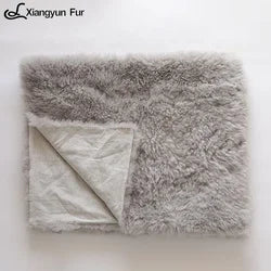 Light Luxury Minimalist Home Decor Fashion Long Shaggy Fur Throws Genuine Cashmere Throw Fur Luxurious Real Fur Blanket